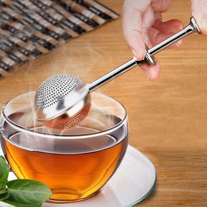 MIAO JIN 2Pcs Stainless Steel Tea Infuser Tea Strainer Sugar Flour Sifters Powdered Sugar Shaker Duster Filters Tea Interval Diffuser for Loose Leaf, Spices, Seasonings(Spherical)