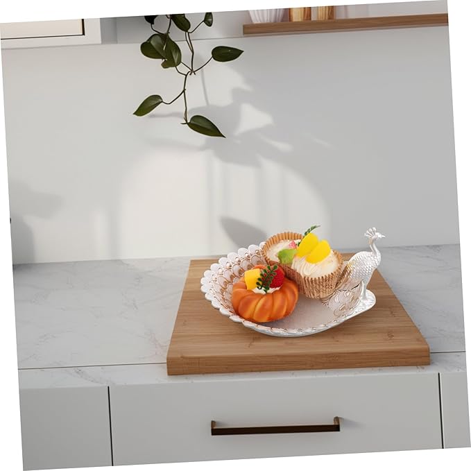Decorative Peacock-shaped Fruit Platter for Parties Elegant Metal Serving Tray for Snacks Cakes and Treats for Tea Parties and Home Decor