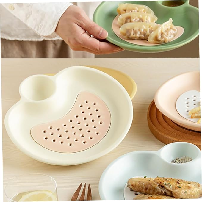 Cabilock Draining Sushi Plate Separated Plate Ceramic Food Holder Hotel Restaurant Use