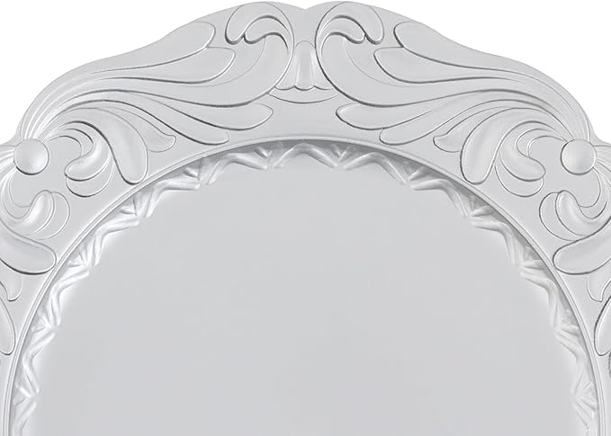 100 Pcs Antique Charger Plates Bulk Round Plastic Dinner Plate Embossed Rim Server Plate Decorative Chargers Floral Plates for Dinner Parties Wedding,13 Inch (100pcs-silver3)