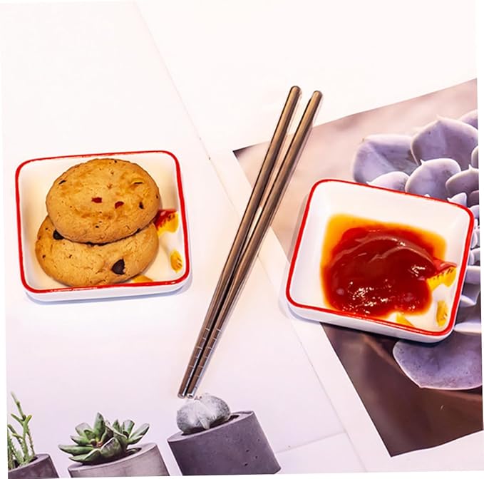 2pcs Sauce Dish Mushroom Ceramic Plates Appetizer Dishes for Cottagecore Kitchen