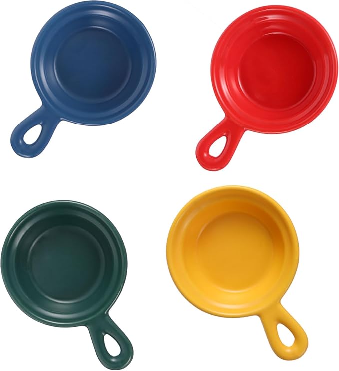4pcs Dessert Tray Japanese Style Ceramic Plates Lids for Condiments Snacks