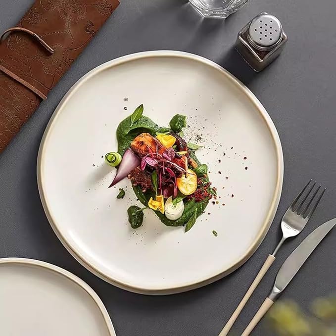 SONGCHAO Party Supplies Creative Steak Plate Western Food Plate Home Flat Plate Salad Plate Restaurant Appetizer Plate Ceramic Tableware Party Plates (Color : 15cm)