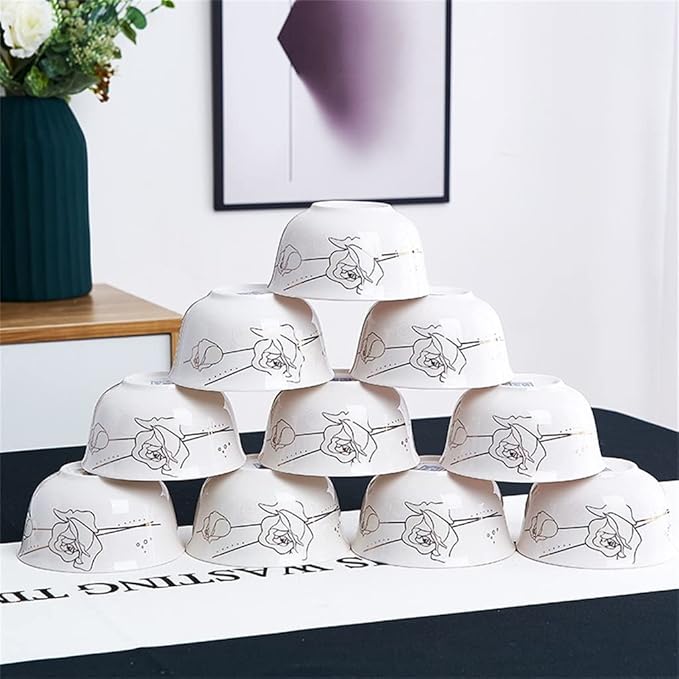 Ceramic Tableware 56 Piece Rice Bowl Cutlery Set Bowl Plate Dish Ceramic Tableware