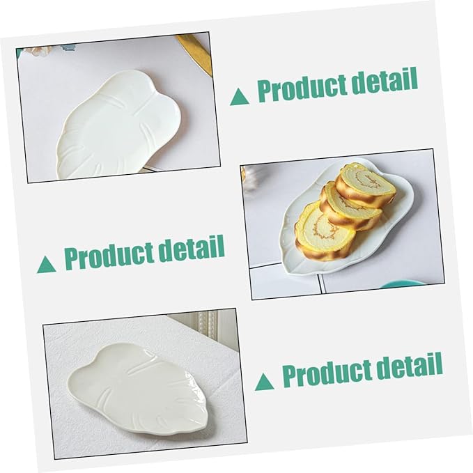 Leaf Shaped Ceramic Snack Plate Elegant Food Tray for Fruits Appetizers and Desserts Lightweight Kitchen Dish for Entertaining Parties and Daily Use