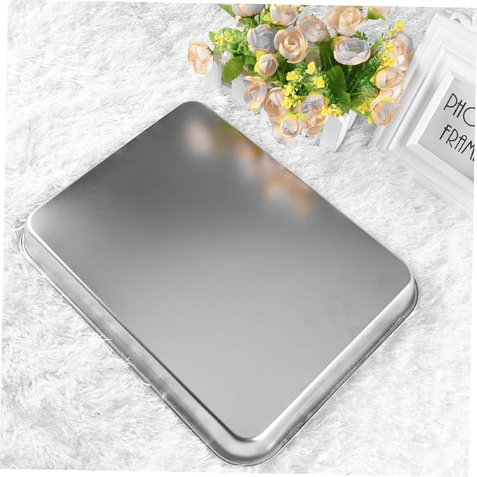 GARVALON Stainless Steel Food Plate Multi-Purpose Serving Tray for Appetizers Snacks Desserts Baking