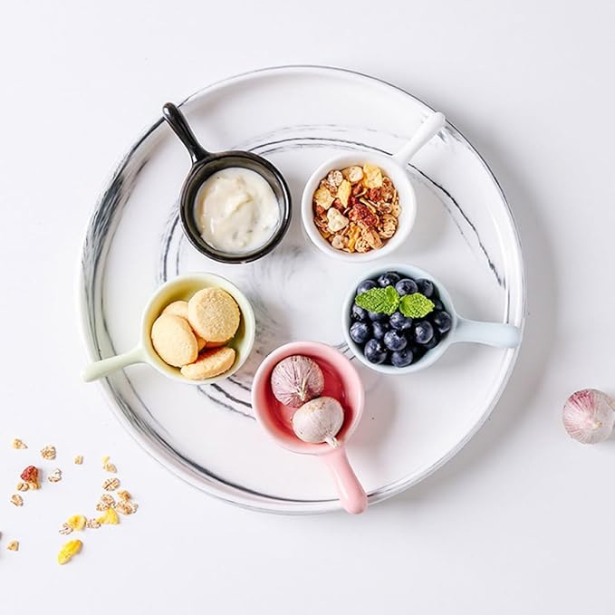 4pcs Ceramic Plates Japanese Style Snack Tray Lid Seasoning Sauce Plate for Kitchenware Restaurant Use