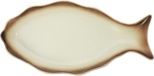 OUNONA Ceramic Fish Plate Japanese Style Serving Dish for Home Restaurant Decorative Food Plate for Desserts Appetizers Snacks for Parties Gatherings Easy to Clean