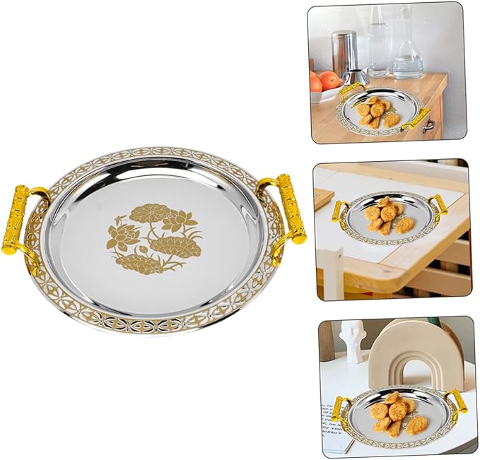 Stainless Plastic Multi-use Serving Tray Elegant Decorative Snack Plate