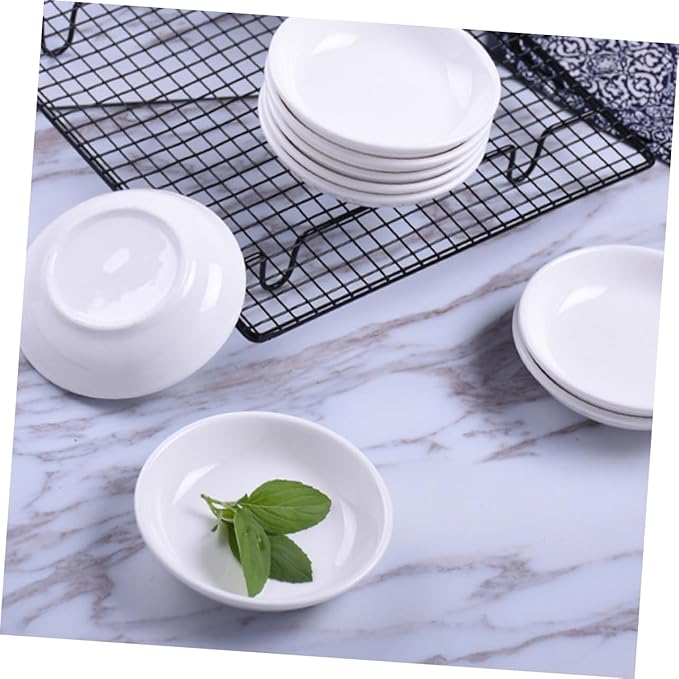 PRETYZOOM 6pcs Ceramic Dipping Dishes for Sauces and Condiments Seasoning Plates for Home and Restaurant Use Your Dining