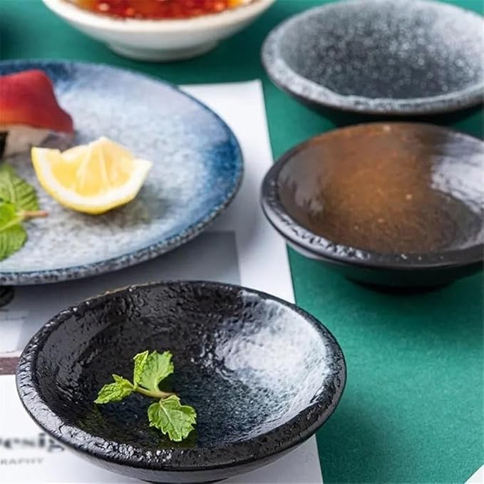 Snack Plates Ceramic Small Appetizer Plates - Dessert Plates for Tea Party, Cake, Ice Cream, Snacks
