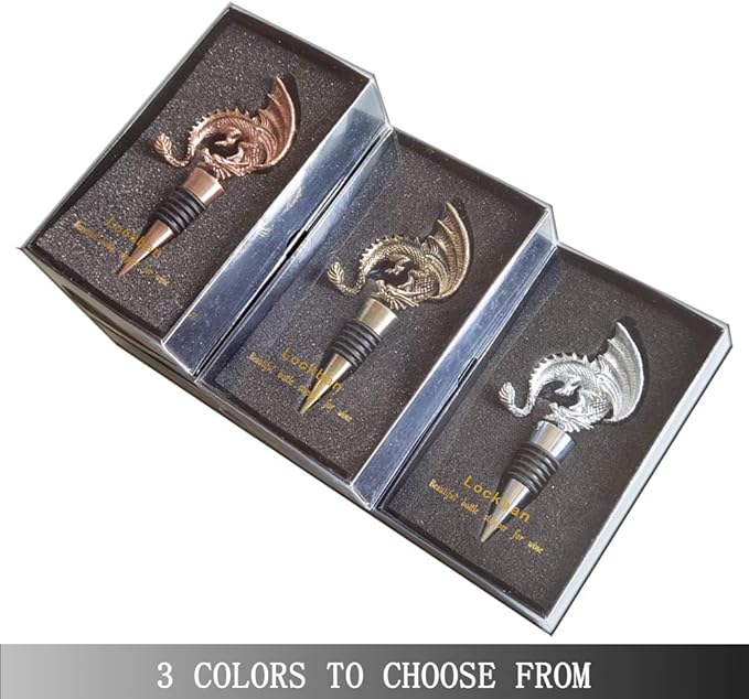 Dragon Wine Stoppers Gothic Metal Alloy Design Bottle Stopper for Dragon Gift Party Decorative