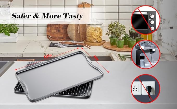 Aluminum Defrosting Tray for Frozen Meat -Large Silver Defrosting Tray Fast Thawing Plate for Meat, Fish