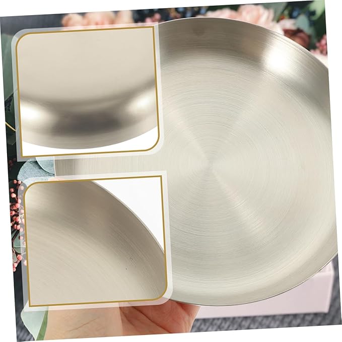 Cabilock Stainless Steel Food Plate Modern Steak Serving Tray for Parties Gatherings and Restaurants and Easy to Clean for Snacks Fruits and Desserts