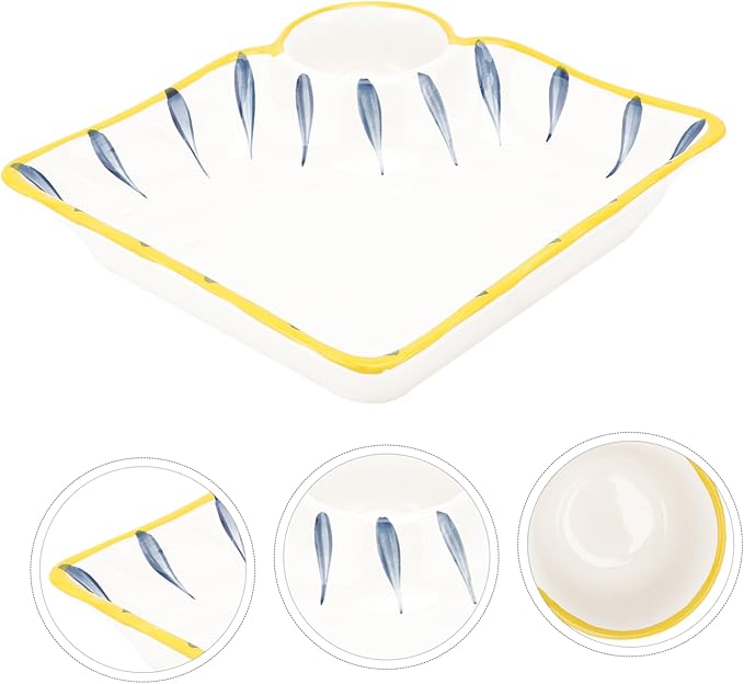 1pc Ceramic Dipping Saucer Plate for Food Service Japanese Style Meal Dish for Snacks Appetizers and Dips for Parties and Gatherings