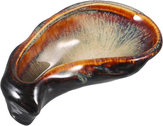 Ceramic Oyster Plate for Appetizers and Small Dishes Vintage-style Food Dish Elegant Display Plate for Home Dining and Restaurants Food-safe and Tableware