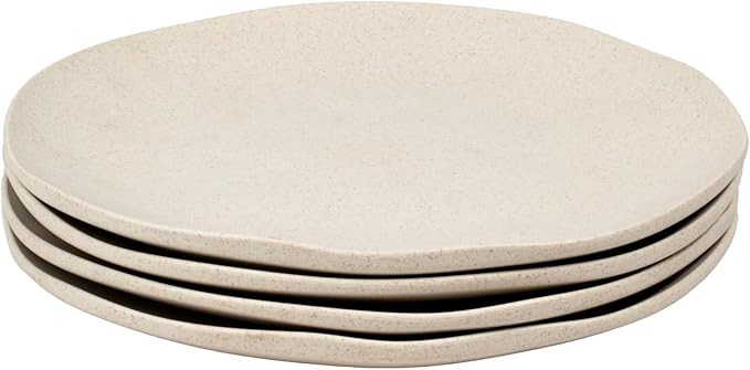 Organic Coupe Wheat PolyPro 12-Piece Dinnerware Set, Off-White