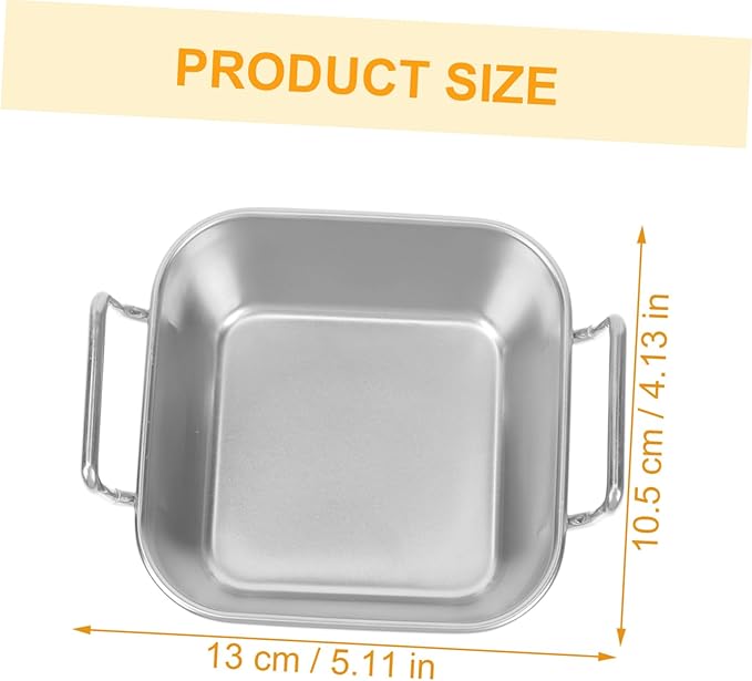 Cabilock Fried Chicken Basket Thickened Dessert Tray Snack Holder Stainless Steel Plate Food Serving Tray