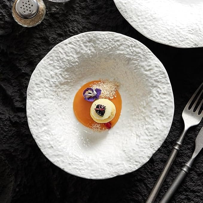Appetizer Plates Ceramic Tableware Western Dinner Plate Deep Plate Soup Plate Bowl Decoration Cheap Plates (A)