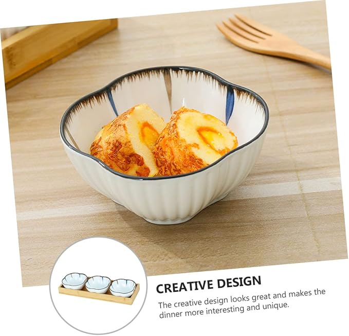 Stylish Ceramic Snack Dish Set for Home Japanese Seasoning Plates with Cherry Blossom Design for Appetizers Dipping Sauces and Snacks Serving Plates for Parties and Everyday Use