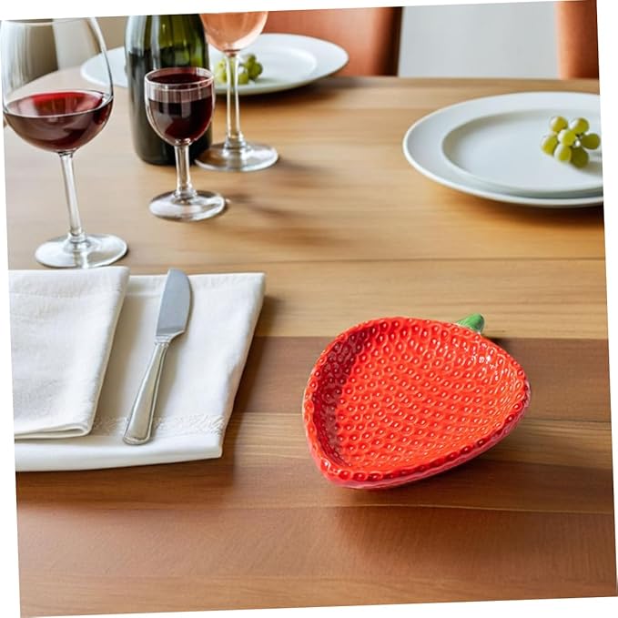 Appetizer Plate: Strawberry Design Ceramic Dessert And Snack Dish - Serving Plate - Strawberry Dish Enhance Dining Experience