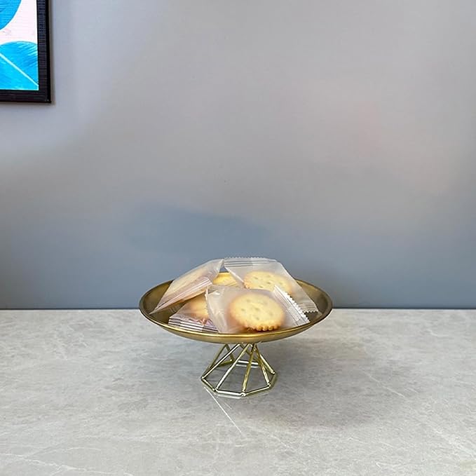 Stainless Steel Platter for Table Centerpieces Elegant Decorative Dessert Plate Practical High-Footed Food Serving Tray Birthday Party Serveware
