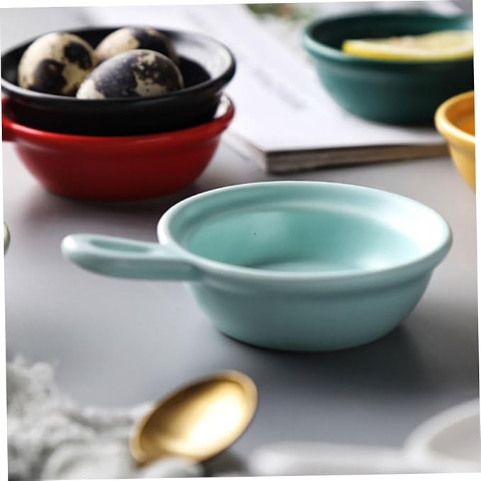 STOBAZA 4pcs Appetizer Plates of Condiment Bowls Handle for Boys and Girls French Fries Soup