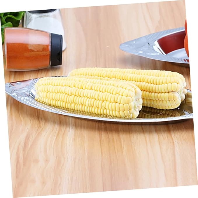 Cabilock 2pcs Stainless Steel Fish Tray Magnetic Base Steamed Fish Dishes for BBQ and Kitchen Silver Serving Plates for Seafood Cooking and Entertaining