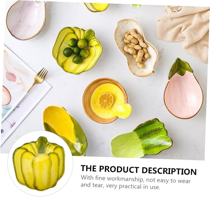 1pc Vegetable Snack Plate Ceramic Tray Dessert Plates Ceramic Appetizer Plates Ceramic Steak Plate Appetizer Dish Ceramic Dessert Plate Fruit Bowls Multifunctional Relish Plate