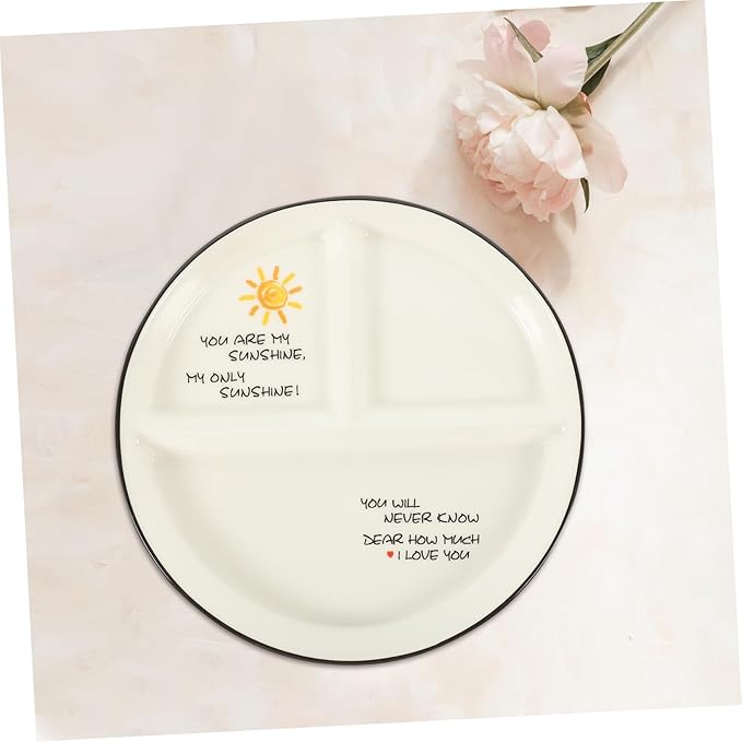 Unomor Ceramic Divided Serving Plate with Three Compartments Snack Platter for Fruits Dried Snacks and Appetizers Parties Weddings and Home Gatherings
