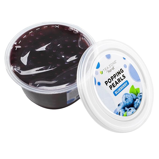 Tea Zone [1 Pound] Blueberry Popping Pearls, Bursting Pearls for Teas, Shakes, Smoothies, Dessert Toppings