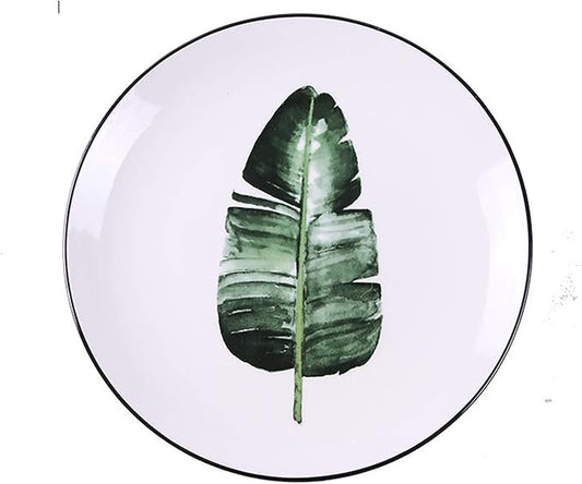 SHINING 8” Green Vegetable Ceramic Plate Creative Fruit Plate Household Steak Plate Plate Set of Ceramic Tableware (Plate C)