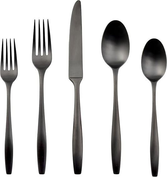 Cambridge Silversmiths Katerina Black Satin 20-Piece Flatware Set, Service for 4
