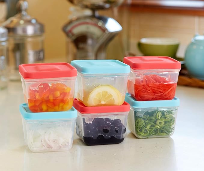 Sugar Cube Container with Tongs by Asahi Denki (4 piece 6 oz) Container with Built-In Small Tongs for Gamers Sliced Pickle Grabber Candy Apothecary Sugar Cube Holder with Tongs for Eating and Serving