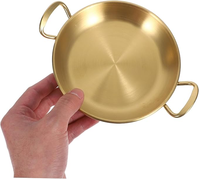 Double Ear Seafood Pot Snack Bowl Serving Tray Silver Platter Suitable for Family Gatherings Parties