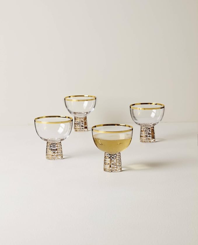 Lenox 897410 Tuscany Classics Gold Frost Coupes, Set of 4