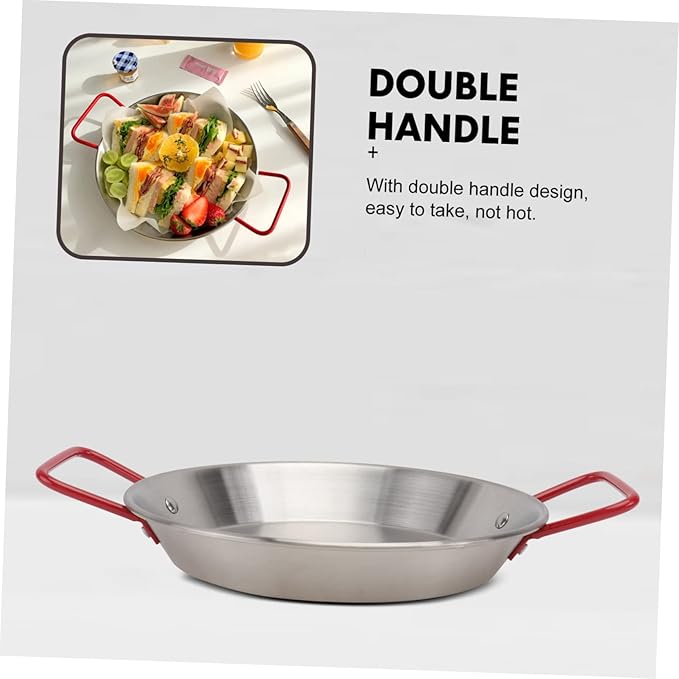 Silver Tray for Serving Platters Stainless Steel Seafood Pot Tray Classic Handles for Restaurant Hotel Family Dinners