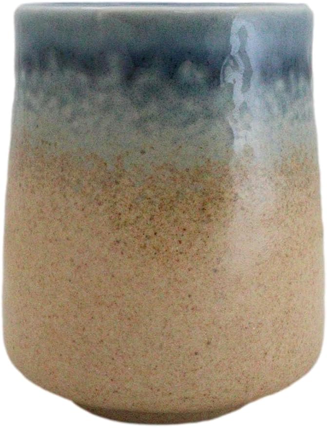 Ebros Gift Artistic Blue River Ao Nagashi Collection Dinnerware Serveware Kitchenware Set Asian Japanese Restaurant Supply (Pack Of 6 Yunomi Reactive Glaze Tea Cups 9oz)
