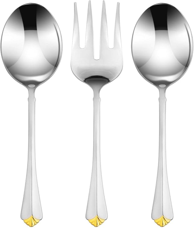 75-Pc Luxury Flatware Set for 12 w/Storage Case 24K Gold Premium Dining Cutlery Service - 18/10 Surgical Stainless Steel Silverware Hostess Serving Set in a Chest