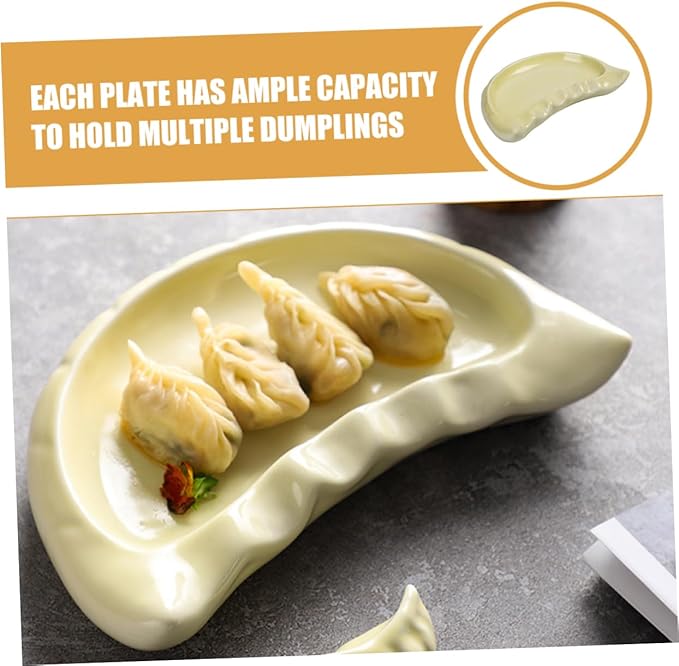 Unique Shape Dumpling Plate Ceramic Dinnerware Snack Plates for Style Table Setting