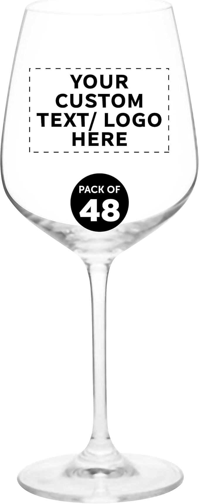 Custom Crystal Wine Glasses 17.5 oz Set of 48, Personalized Bulk Pack - Restaurant Glassware, Perfect for Red Wine or White Wine - Clear