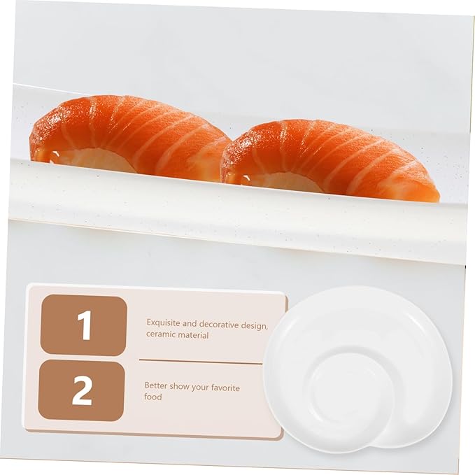 Ceramic Divided Serving Plate Set Creative Dumpling and Sushi Dipping Tray Elegant Food Platter for Appetizers and Snacks for Home and Restaurant Use