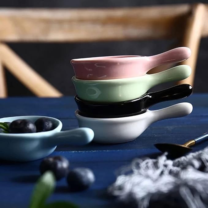 4pcs Ceramic Plates Japanese Style Snack Tray Lid Seasoning Sauce Plate for Kitchenware Restaurant Use