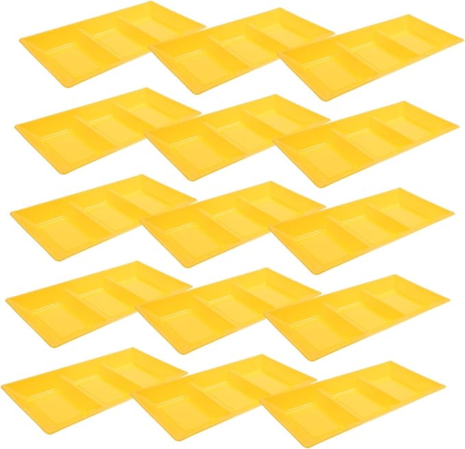 Mobestech 30pcs Plastic Divided Tray Serving Dish for Snacks Appetizers Desserts Easy to Clean Maintain for Parties Family Gatherings and Restaurants