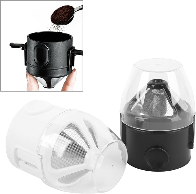 2 Pcs Pour Over Coffee Dripper, Stainless Steel Pour Over Coffee Filter Reusable Permanent Brewing Basket for Coffee Makers and Drip Brewing