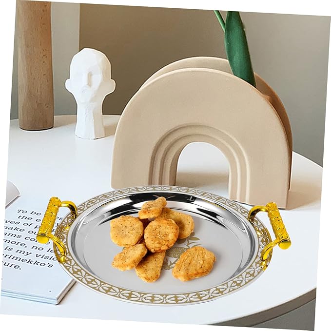 Stainless Plastic Multi-use Serving Tray Elegant Decorative Snack Plate