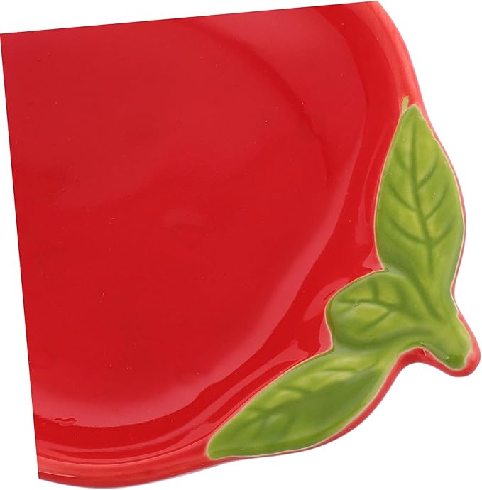PRETYZOOM 2pcs Strawberry Design Porcelain Plate Elegant Fruit Plate for Sushi Appetizers Home Event Use