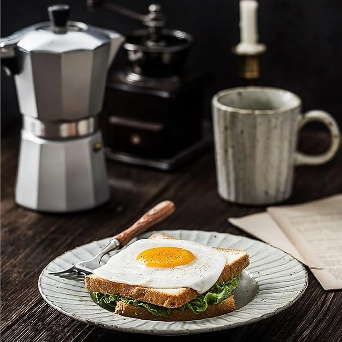 Dinner plate Kitchen Plates Dishes Japanese Style Household Dish Stoneware Retro Breakfast Salad Plate Fruit Plate Simple Ceramic Dinner Plate Food Utensil Dinner plates Kitchen Dinnerware Small Plat