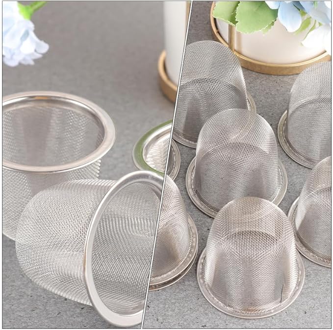 Hemoton 10pcs Stainless Steel Tea Infuser, Extra Fine Mesh Tea Strainer Insert for Loose Tea, Tea Steeper Basket Filter for Teapot, Mug, Cup