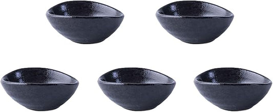 Dipping Sauce Dish Dipping Bowl Appetizer Plates Japanese Style Seasoning Dish Household Ceramic Dip Bowls Set Of 5 Good for Tomato Sauce, Soy, Appetizer and Other Party Dinner Dipping Sa